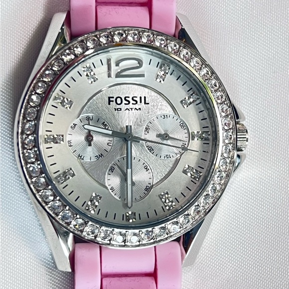 Fossil Women's Pink Watch with Crystal Bezel - Picture 2 of 11